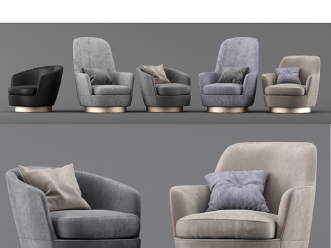  Minotti Jacques扶手椅3d模型 