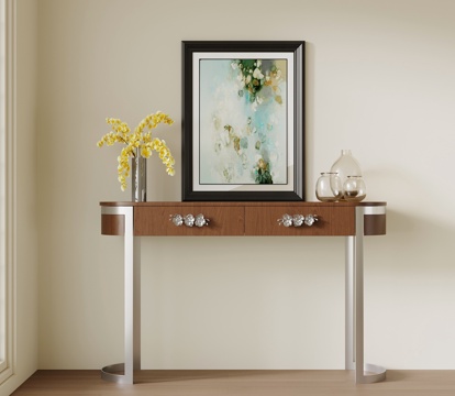 中古风端景台 玄关台 复古边柜su模型