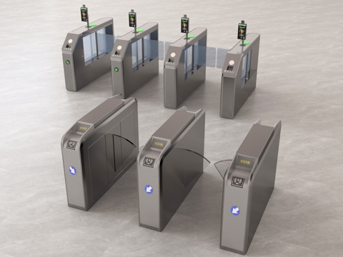  现代门禁 闸机 门禁机 闸门 感应门 门闸3d模型 