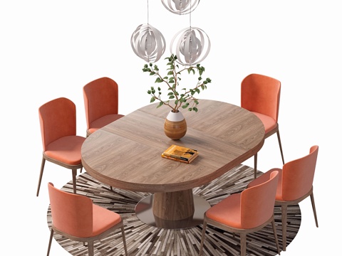  格拉纳达餐桌与椅子3d模型 