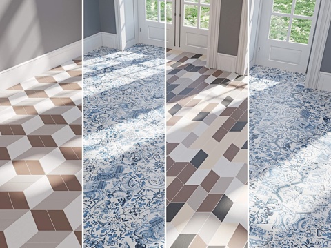  EQUIPE人字拼贴里斯本白釉3d模型 