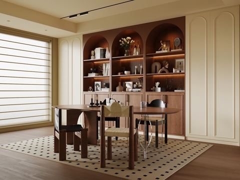 中古风书房su模型