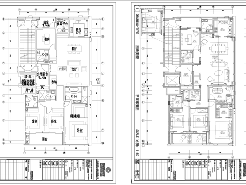 轻奢188平大平层 样板间 最新全套施工图 效果图合集cad施工图