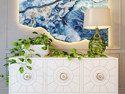  装饰艺术风格餐边柜3d模型 