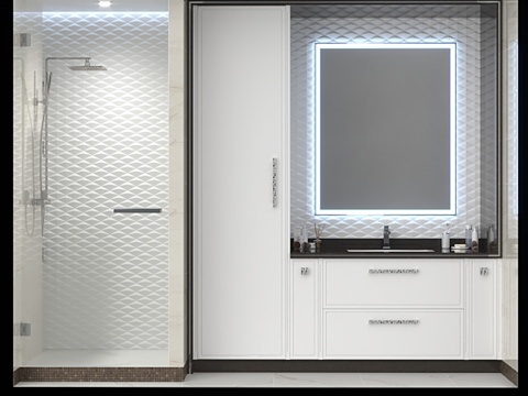  浴室 2 的家具和装饰3d模型 