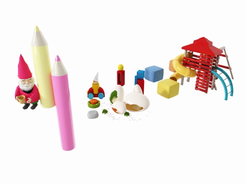  现代幼儿园玩具装饰摆件3d模型 