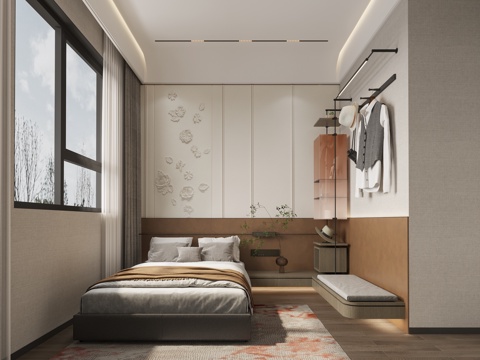  现代老人房3d模型 