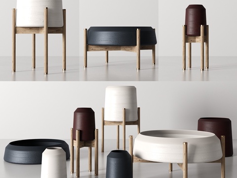  花瓶套装3d模型 