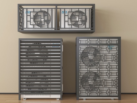  现代空调外机 中央空调 空调外机保护罩3d模型 