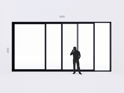  滑动彩绘玻璃窗 Alumil 大尺寸 3 s3d模型 