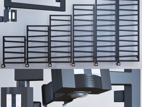  Terma Zigzag Metallic Black 毛巾3d模型 