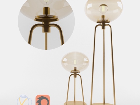  Ulivi落地灯与台灯3d模型 