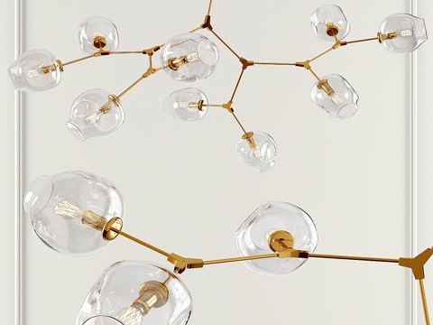  分支气泡灯9灯3d模型 