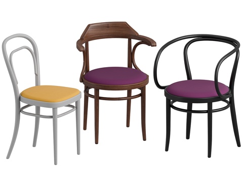  Thonet 209P 214P 233P 软垫椅3d模型 