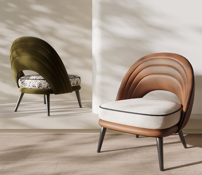 现代法式休闲椅 单人椅 休闲沙发su模型