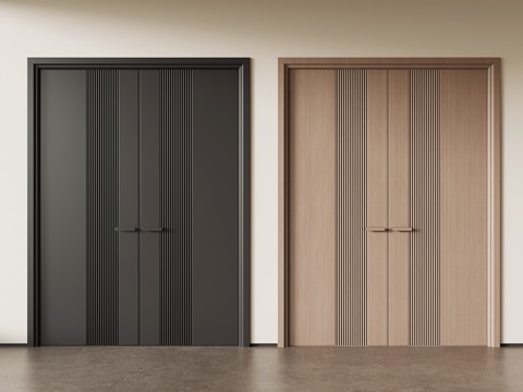  现代意式双开门3d模型 