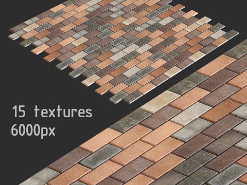  铺路板. 15种纹理3d模型 