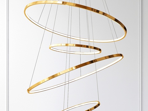  吊灯 - 纤细环形款3d模型 