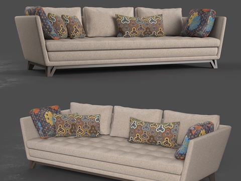  罗奇堡 Littoral II 三人座沙发3d模型 
