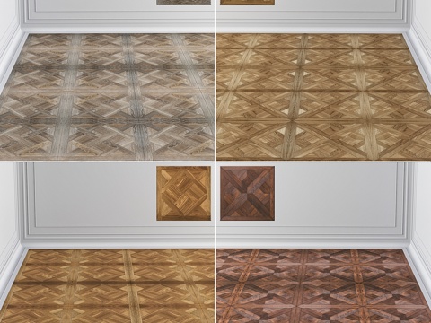  模块化橡木地板 自然款3d模型 