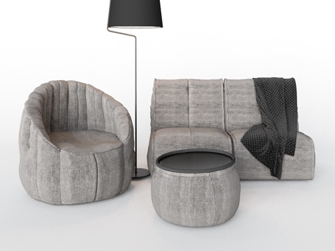  氛围休闲区 浓郁灰3d模型 