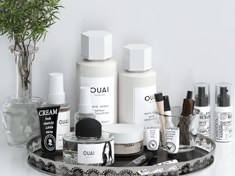  化妆品套装3. 乳霜、彩妆3d模型 