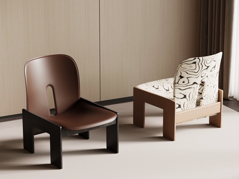 现代意式休闲椅su模型