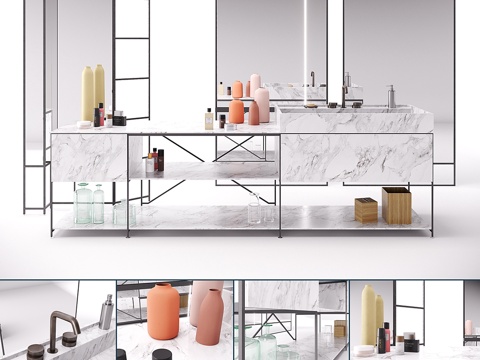  RIG模块系列 - 浴室装饰套装013d模型 