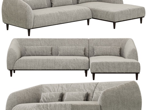  丹通家居斯德哥尔摩右转角沙发3d模型 