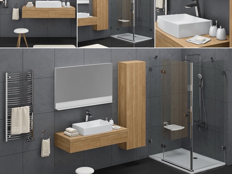  浴室套装 Ravak Formy套装023d模型 