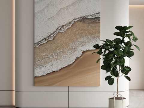  现代侘寂挂画 油画3d模型 