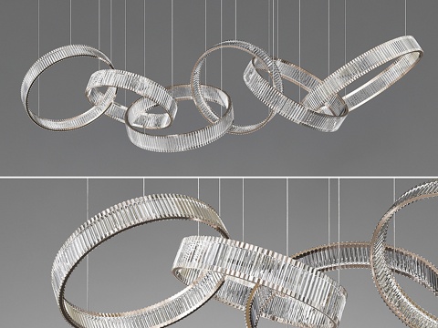  水晶环形吊灯3d模型 