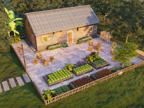 乡村庭院 乡村景观 古建民俗su模型