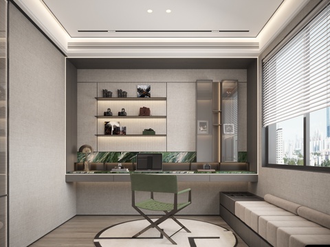 现代书房免费3d模型