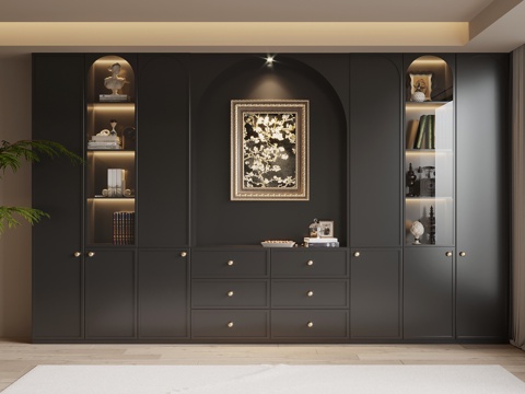 法式复古风书柜su模型