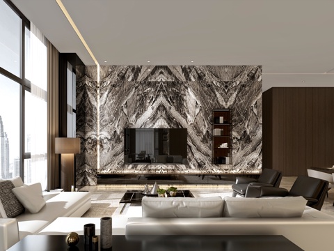 轻奢340平大平层 样板间 最新全套施工图 效果图合集cad施工图