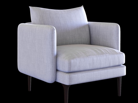  West Elm 栗色椅3d模型 