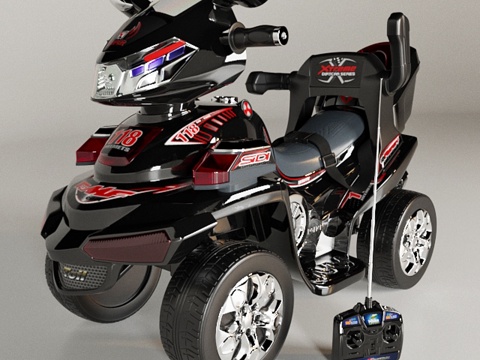  班比蓄能器儿童四轮车3d模型 