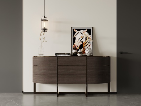 现代意式玄关柜 端景柜 边柜su模型