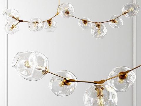  分支泡泡灯 - 9灯_23d模型 