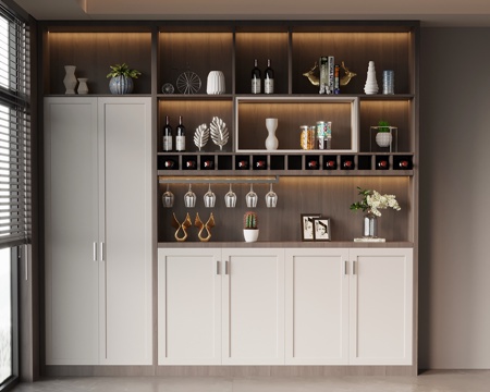  现代意式餐边柜 酒柜3d模型 