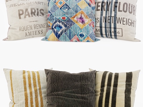  Zara Home - 装饰抱枕套装343d模型 