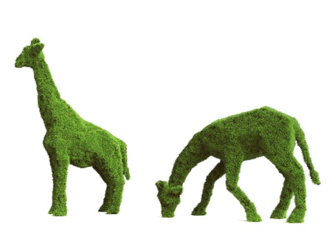  长颈鹿灌木 植物长颈鹿 公园动物雕塑 景观长颈鹿 植物雕塑3d模型 