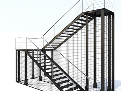  阁楼楼梯3d模型 