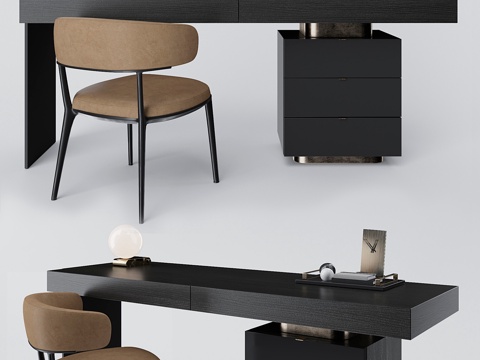  Minotti Carson书桌与B&amp;B Italia Ca3d模型 