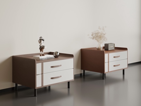  现代意式床头柜 边柜3d模型 