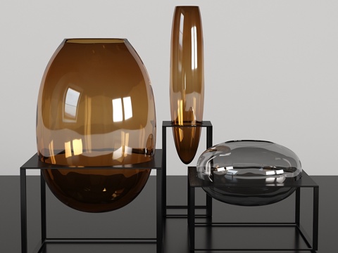  芬迪立方花瓶系列3d模型 