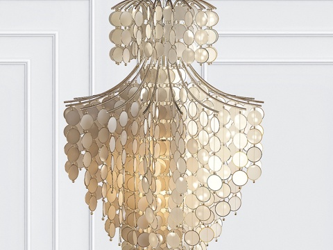  滴水贝壳双灯吊灯3d模型 