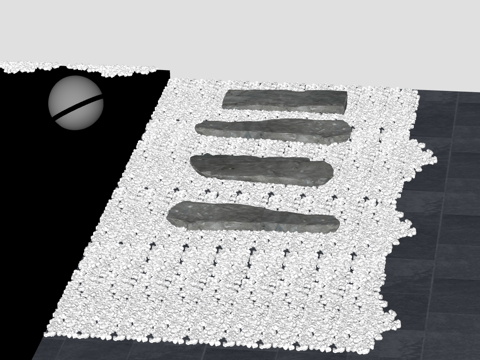  自然风格石质地面铺装模型su模型 