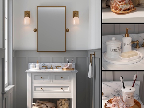  陶器仓库 - 经典单盆洗手台3d模型 